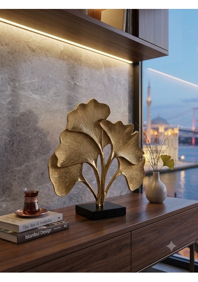 Ginko Yaprak Büyük Boy Gold 37 Cm