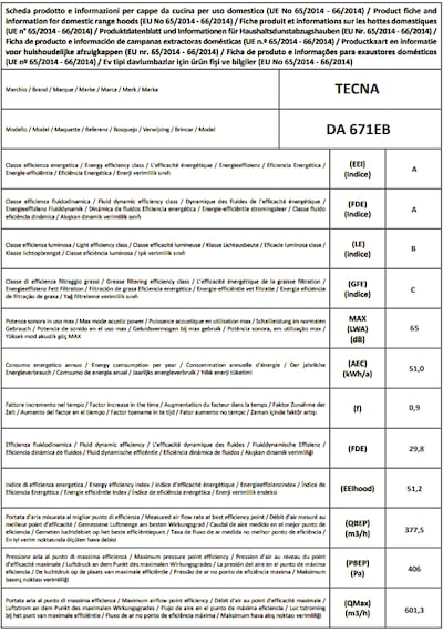Tecna DA 671EB Dokunmatik Dekoratif Camlı Davlumbaz