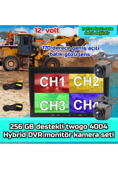 7 İnç Hybrid Dvr Monitör Ve 2 Adet170 Derece Açılı Kamera Set12v