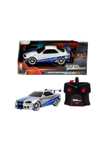 Brian's Nissan Skyline Gt-r R34 Uzaktan Kumandalı Araba 1:24 Fast & Furious Model Araç Çok Renkli
