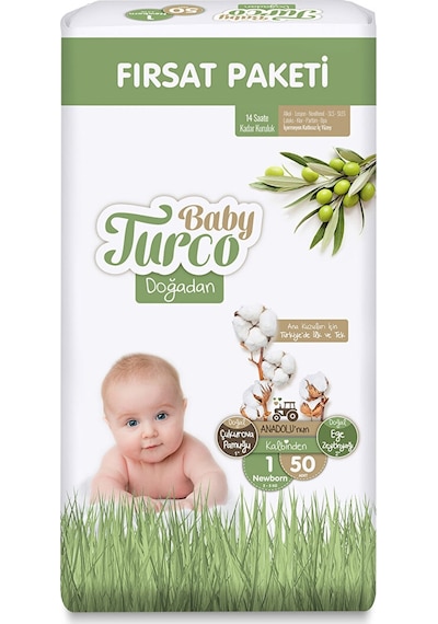 Baby Turco Doğadan 1 Beden Yenidoğan Fırsat Paketi 50 Adet