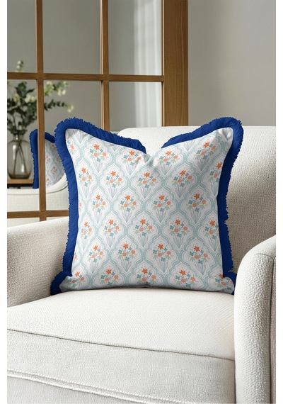 Çiçekli Desenli Maroken Saçaklı Yastık Kılıfı-geometrik Floral Boho Lacivert Püsküllü Kırlent Kılıfı Kadim Esinti Saten Çiçekli Desenli Maroken Saçaklı Yastık Kılıfı-geometrik Floral Boho Lacivert Püsküllü Kırlent Kılıfı Kadim Esinti Saten