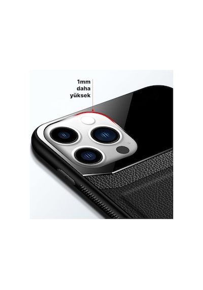 Xiaomi Redmi Note 12 Pro 5g Uyumlu Kılıf Lens Deri Kılıf Siyah