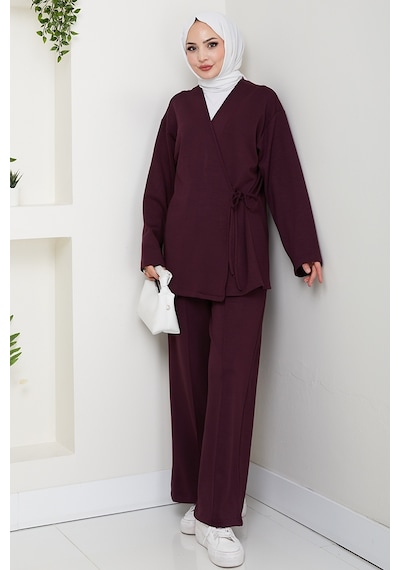 Bestenur Kimonolu Oysho İkili Takım 1623 - Bordo Bordo