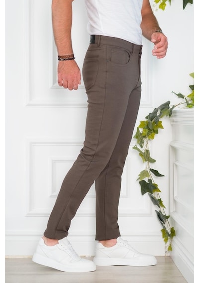 Slimfit 5 Cep Dar Paça Astarsız Mevsimlik Kumaş Pamuklu Erkek Spo