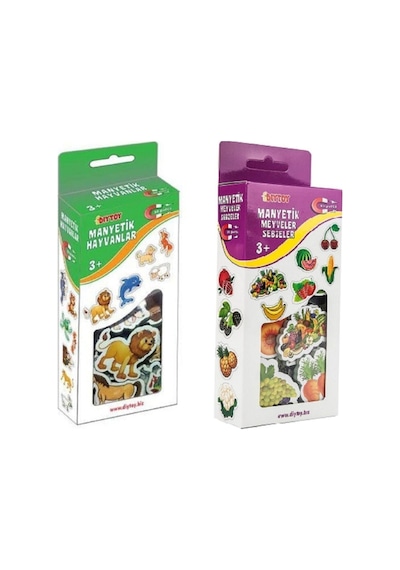 Diytoy 2'Li Buzdolabı Manyetik Oyuncaklar Hayvanlar Meyveler Ve Sebzeler Magnet - Bultak Şablonu