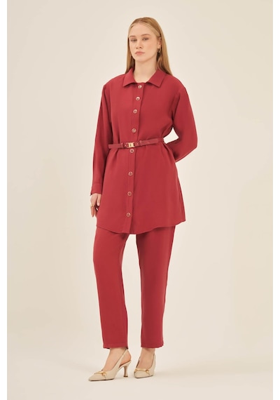 Ftz Women Kadın Pantolonlu Takım Bordo 31035 Bordo