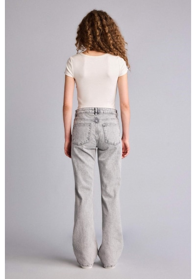 Defacto Bootcut Düşük Bel Uzun Jean Yıkamalı Pantolon H0137ax26spnm55 Gri-nm55