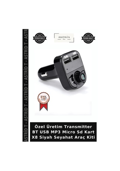 Özel Üretim Transmitter Bt Usb Mp3 Micro Sd Kart X8 Siyah Seyahat Araç Kiti