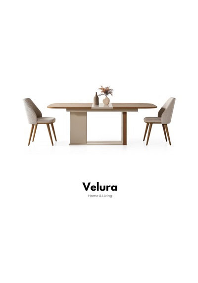 Aura Yemek Masası + 4 Sandalye Ekru
