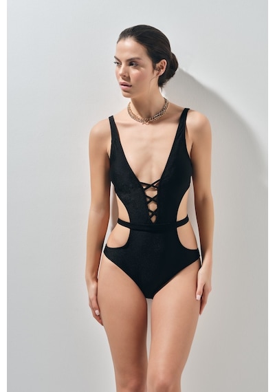 Too Salty Swimwear Siyah Derin Dekolteli Mayokini 23s107st Renkli Çok Renkli