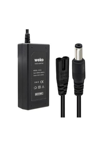 Weko 24 Volt - 2 Amper Plastik Kasa Masaüstü Adaptör 5.5 X 2.5 Uç