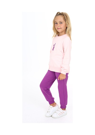 Toontoy Kids Toontoy Kız Çocuk Baskılı Eşofman Takım Pudra