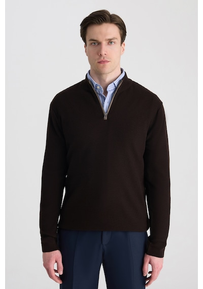 D's Damat Ds Damat Regular Fit Kahverengi Petek Örgü Kazak 5hf063902155m Çok Renkli