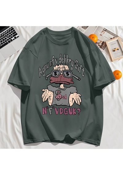 Startmore Y2k Vintage Tişört Tee Bir İnsan Gözlük Giyen Baskı Kırmızı