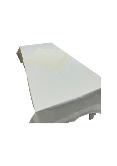 Krem 80cmx80cm Ve 130cmx280cm Çift Kat Pamuklu Atlas Kenarlı Masa