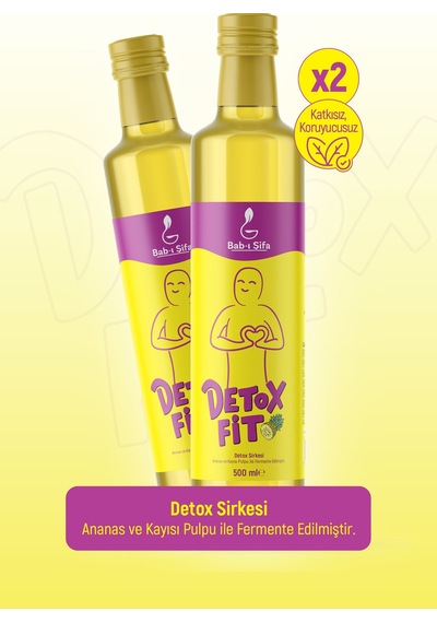 Bab-ı Şifa Detoxfit 500ml 2'li Paket Ananas, Yeşil Çay Ve Kaktüs Özlü Doğal Sirkesi