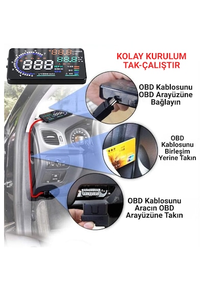 Multizone Hyundai Era-getz Hız Devir Su Sıcaklık Akü Yakıt Tüketimi Gps Gösterge Araba Obd2 Hud A8