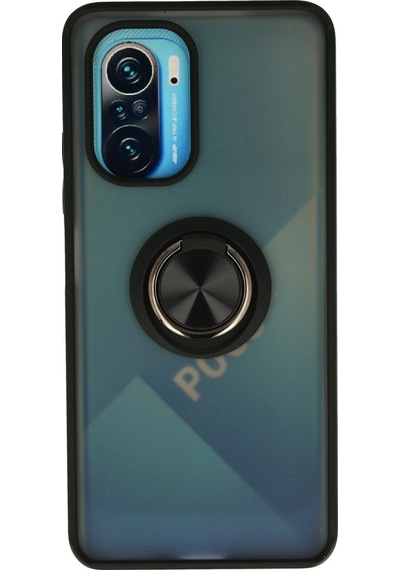 Xiaomi Redmi K40 Uyumlu Kılıf Montreal Yüzüklü Silikon Kapak - Siyah