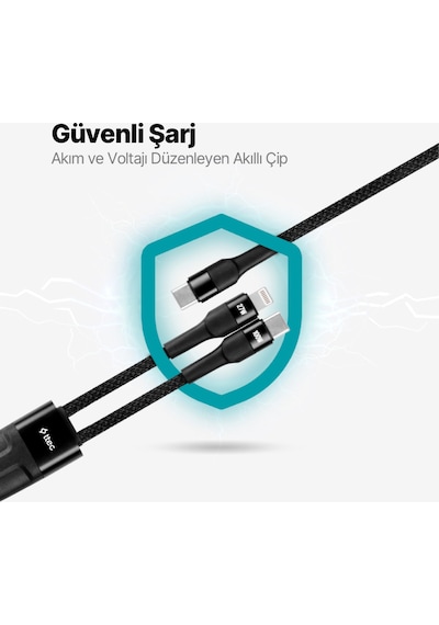 Alumicable Duo Usb-c Usb-c + Lightning 100w 150cm Hızlı Şarj Kablosu 2dk56s