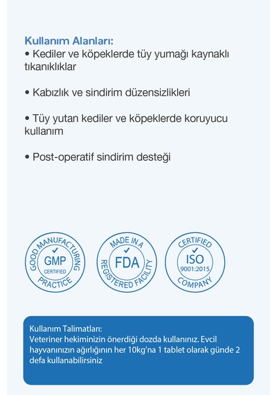 Mixtura Pharma Hairball Control Kedi Ve Köpek Tüy Yumağı Oluşumu Ve Kabızlığı Önleyici Tablet