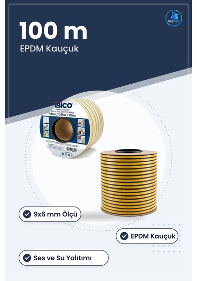 D Profil Kapı Pencere Fitil Bant 9x6 Mm 100 M Epdm Kauçuk Sızdırm