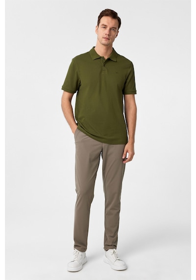 SÜVARİ Haki Regular Düz Polo Yaka Tişört
