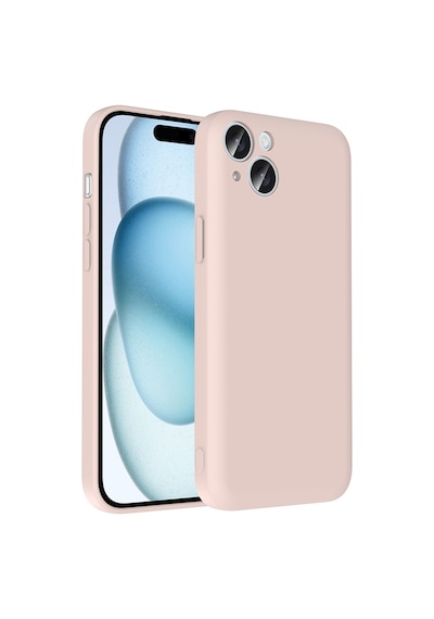 Apple Uyumlu iPhone 15 Plus Kılıf Kamera Korumalı Kartlık Hazneli Zore Vitra Kapak Pembe