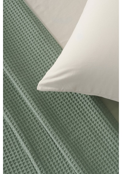 Puffy Brine Çift Kişilik %100 Pamuk Pike - Adaçayı