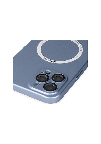 Apple iPhone Uyumlu 12 Pro Kılıf Jack Magneticsafe Lens Silikon - Sierra Blue Bz8683140421861