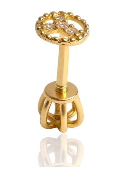14 Ayar Altın Piercing Tragus Küpe 25114-t024