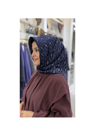 Aker Monogram Desen 2025/2026 Saf İpek Sura Eşarp 9065713 Lacivert/beyaz - 324 Lacivert/beyaz - 324