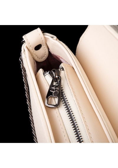 Nas Bag Mini Kapaklı Çapraz Çanta En 20 Cm , Boy 12 Cm Krem Victoria