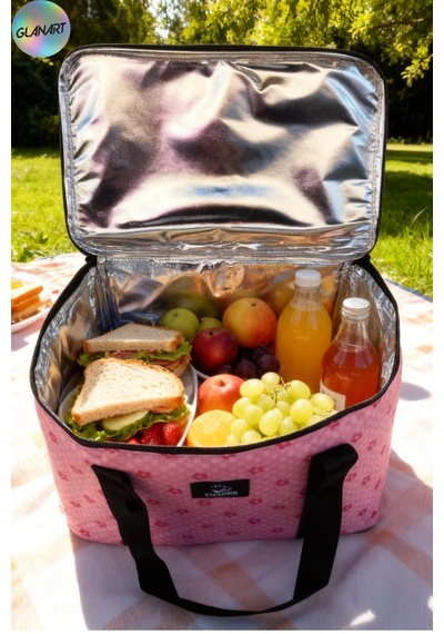 Piknik, Seyahat, Kamp Çantası Sıcak- Soğuk Termos Özellikli 8-10 Saat Muhafaza 40 Litre Pembe