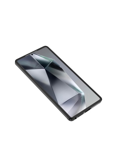 Galaxy S25 Ultra Uyumlu Kılıf Kamera Korumalı Şeffaf Arka Yüzey New Roll Kap Siyah Siyah