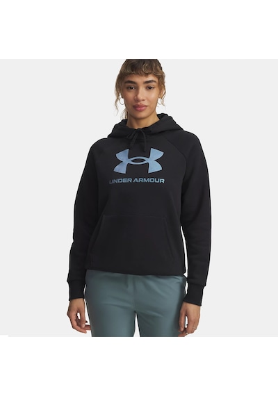 Under Armour Rival Fleece Shimmer Kadın Siyah Kapüşonlu Sweatshirt Siyah