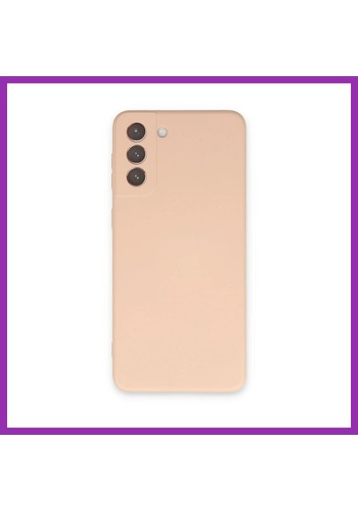 Bezos Samsung Galaxy S21 Kılıf Nano İçi Kadife Silikon - Pudra Bty