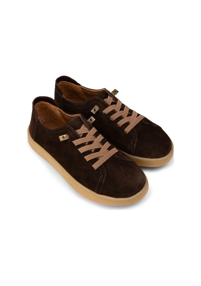 Deery Kadın Hakiki Süet Kahverengi Sneaker Ayakkabı - Se605zkhvc01