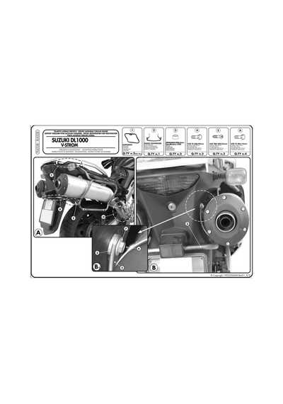 Kappa Klx528 Suzukı Dl 1000 V-strom 02-11 Kawasakı Klv 1000 04-10 Yan Çanta Taşıyıcı Tek Renk