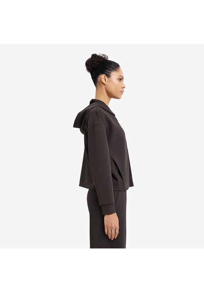 Lescon Kahverengi Kadın Fermuarlı Kapüşonlu Sweatshirt 26n-2105