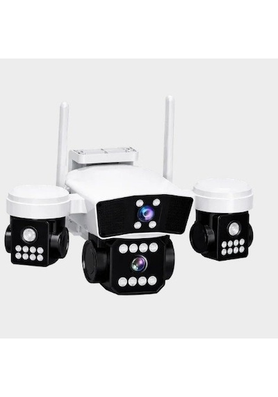 X5 Tech Yt-95w 3mp+3mp+3mp 3 Kameralı Wi-fi Kamera V380 Gece Renkli 360 Derece Led Aydınlatmalı Adap