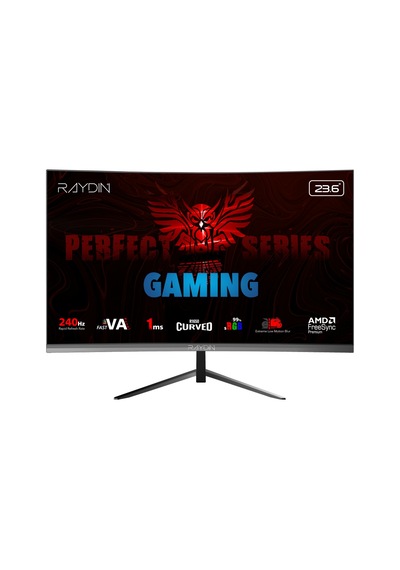 Raydın Mm24rfa-240hz, 23.6&quot , 1ms, 240hz, Full Hd, 300 Nits, Hdmı, Dp, Hoparlör, Va Led, R1650 Curved, Frameless, Freesync Gaming Monitör