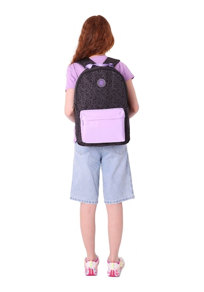 Kaukko Double Colors Üç Bölmeli Kız Çocuk Okul Ve Günlük Sırt Çantası - Siyah Lila - K1840 Siyah - Lila