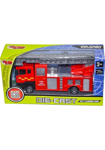 Vardem Die-cast 360 Döner Merdivenli İtfaiye Kamyonu - Metal Alaşım Çek-bırak Oyuncak