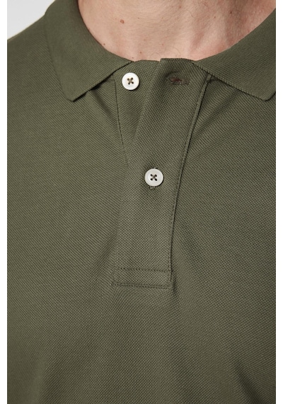 Tudors Erkek Slim Fit Dar Kesim Pamuklu Yumuşak Dokulu Serin Tutan Kumaş Düz Pike Haki Polo Yaka Tişört-30767-Haki