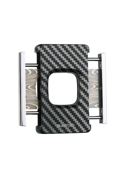 Quantoro Qc-13 Damascus Çift Bıçaklı Black Carbon Puro Kesici