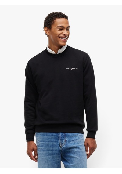 Tommy Hilfiger Tjm Reg Lınear Crew Ext Erkek Siyah Sweatshirt - Dm0dm20249