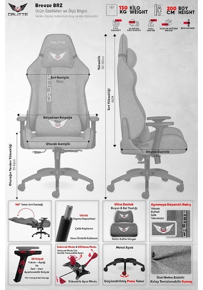Breeze Brz Oyuncu Koltuğu Nefes Alabilir Kumaş Ergonomik Gaming Koltuk Yeşil Diğer
