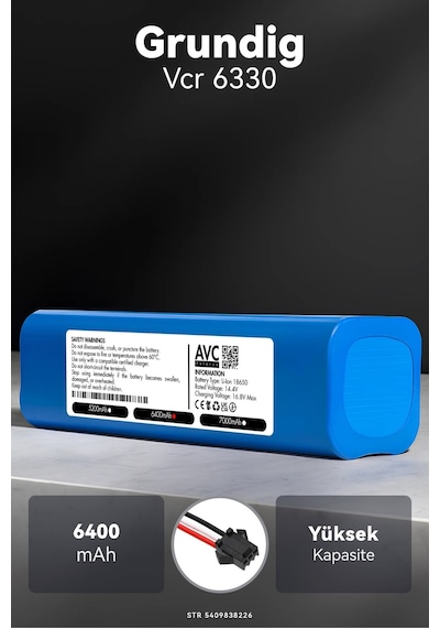 Grundig Uyumlu Vcr 6330 6400mah Robot Süpürge Bataryası G.g