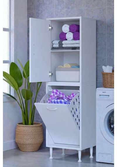 Eliusta Miretta Üst Bölme Kapaklı Altı Kirli Sepetli Dolap 40 Cm Genişlik Beyaz 40x138x32,5 Cm Dolap Beyaz Eliusta Miretta Üst Bölme Kapaklı Altı Kirli Sepetli Dolap 40 Cm Genişlik Beyaz 40x138x32,5 Cm Dolap Beyaz